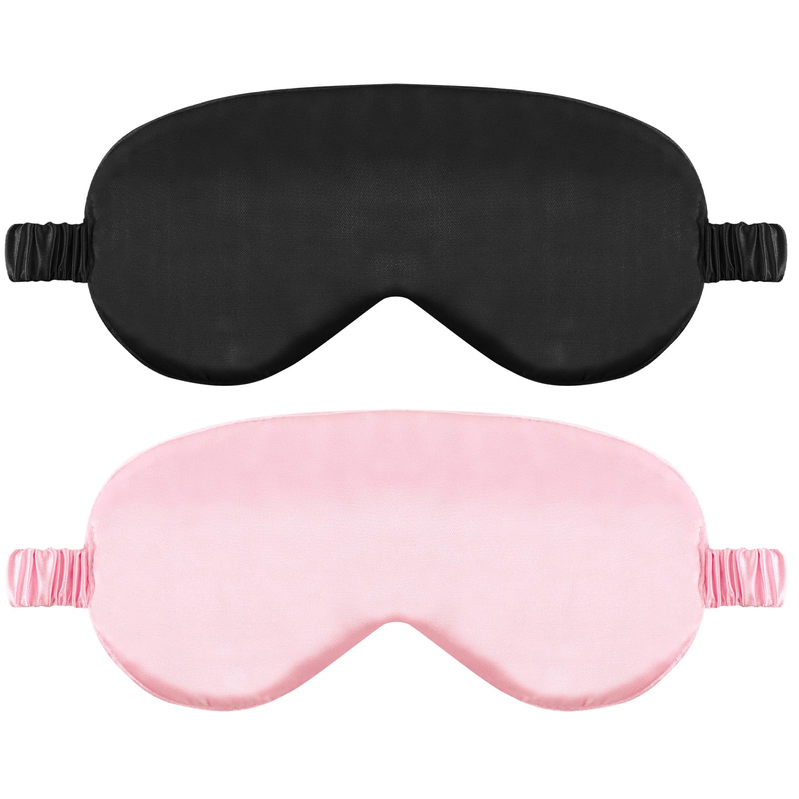 2 Pcs Silk Sleeping Eye Mask, Soft Blackout Eye Mask for ...