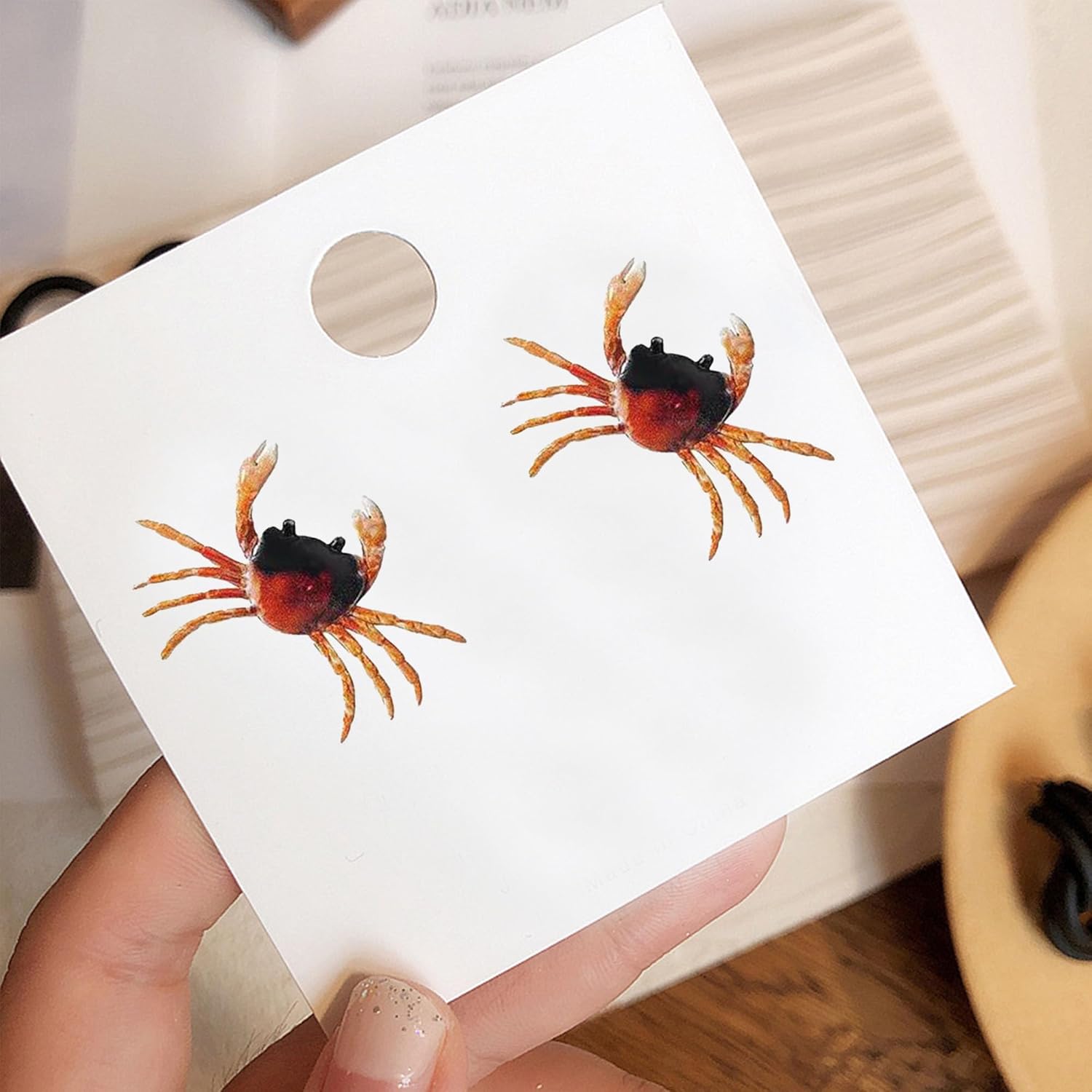 Anmpab Cute Crab Stud Earrings for Women Funny Ocean Animal Crab Drop Dangle Earrings Beach Party Jewelry - Image 7