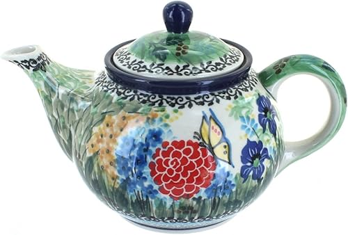 Miniatura 3 de Blue Rose - Tetera pequeña de cerámica polaca Celeste