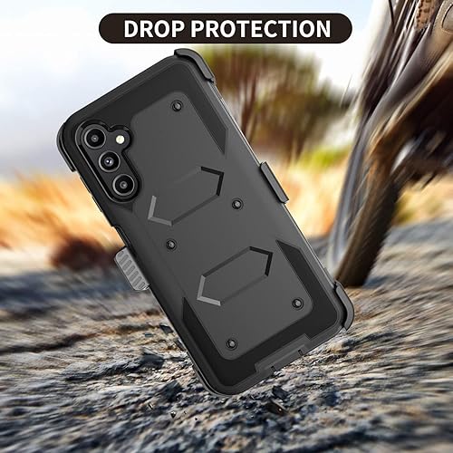 Miniatura 2 de Takfox Funda para Galaxy A14 5G, para Samsung A14 5G, protector de pantalla integrado con soporte para cinturón, funda de cuerpo completo, grado