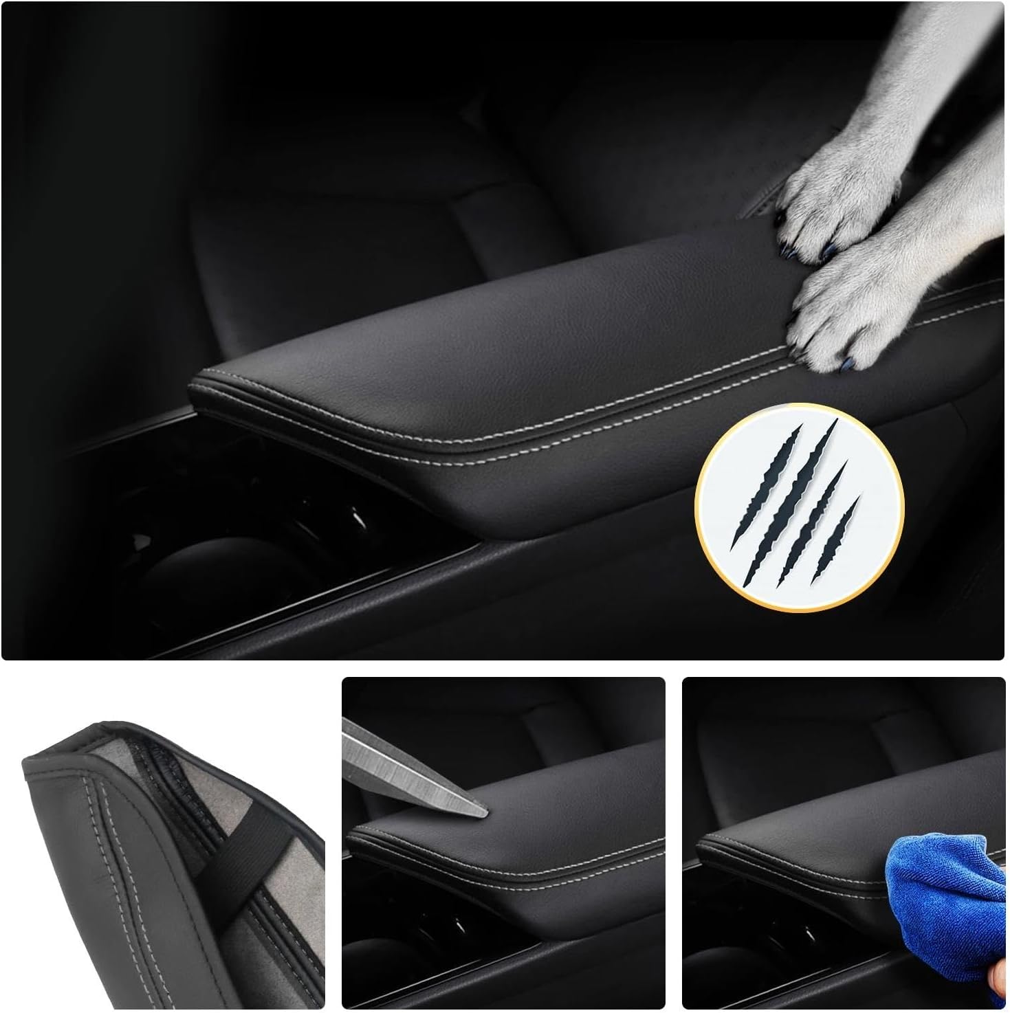 Armrest Box Protection Cover Compatible with CHR ZYX10 NGX50 2016-2022(Bianco)