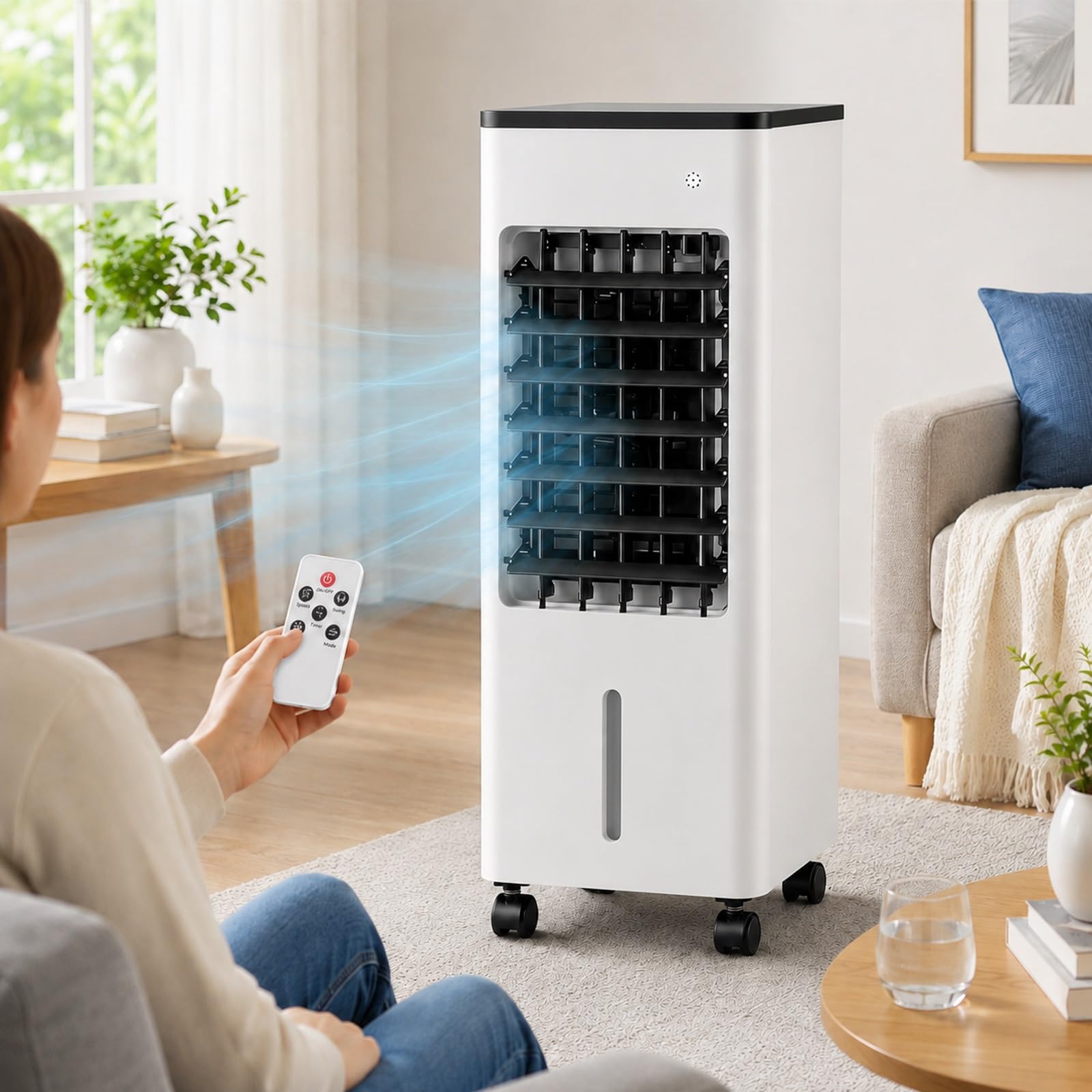Portable Evaporative Cooler with Wheels, Swamp Cooler