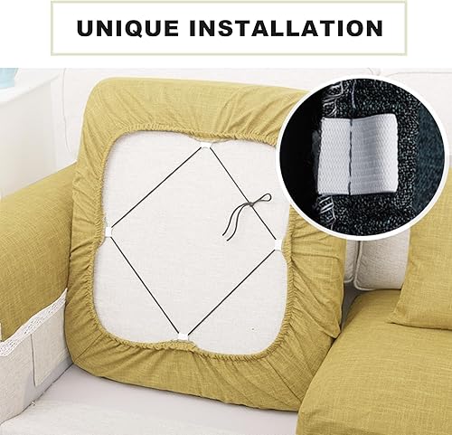 Miniatura 5 de Ntomtuex Funda de cojín de lino para sofá, funda de sofá para muebles, protector de cojín de silla de repuesto para mascotas, funda de sofá biplaza,