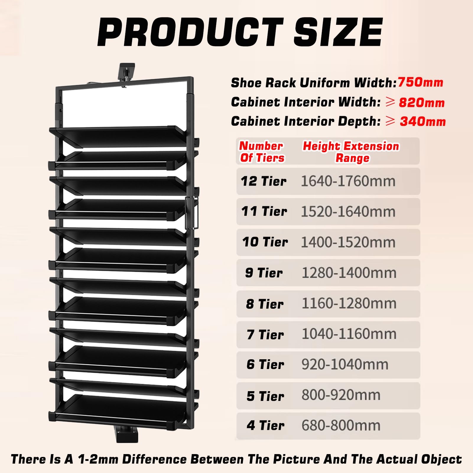Zapatero extraíble giratorio de 360°, armario para Zapatos de Doble Cara con altura Ajustable, estante de almacenamiento de Pie para El hogar, ahorra espacio (9 niveles)
