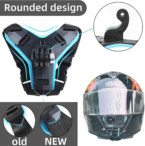 Miniatura 4 de REYGEAK Correa para casco de motocicleta de cara completa para la barbilla frontal de GoPro Hero 11 Hero 1098765 DJI Osmo Action y la mayoría de las