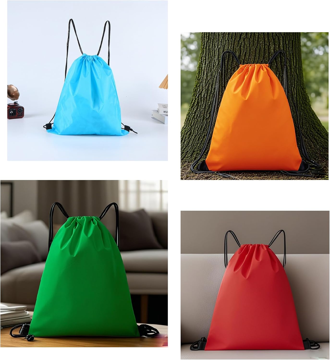 Custom Drawstring Backpacks with Custom Logos, Personalized Bulk Bags for Men,Women for Gym, Camping, Beach (Polyester small ears)