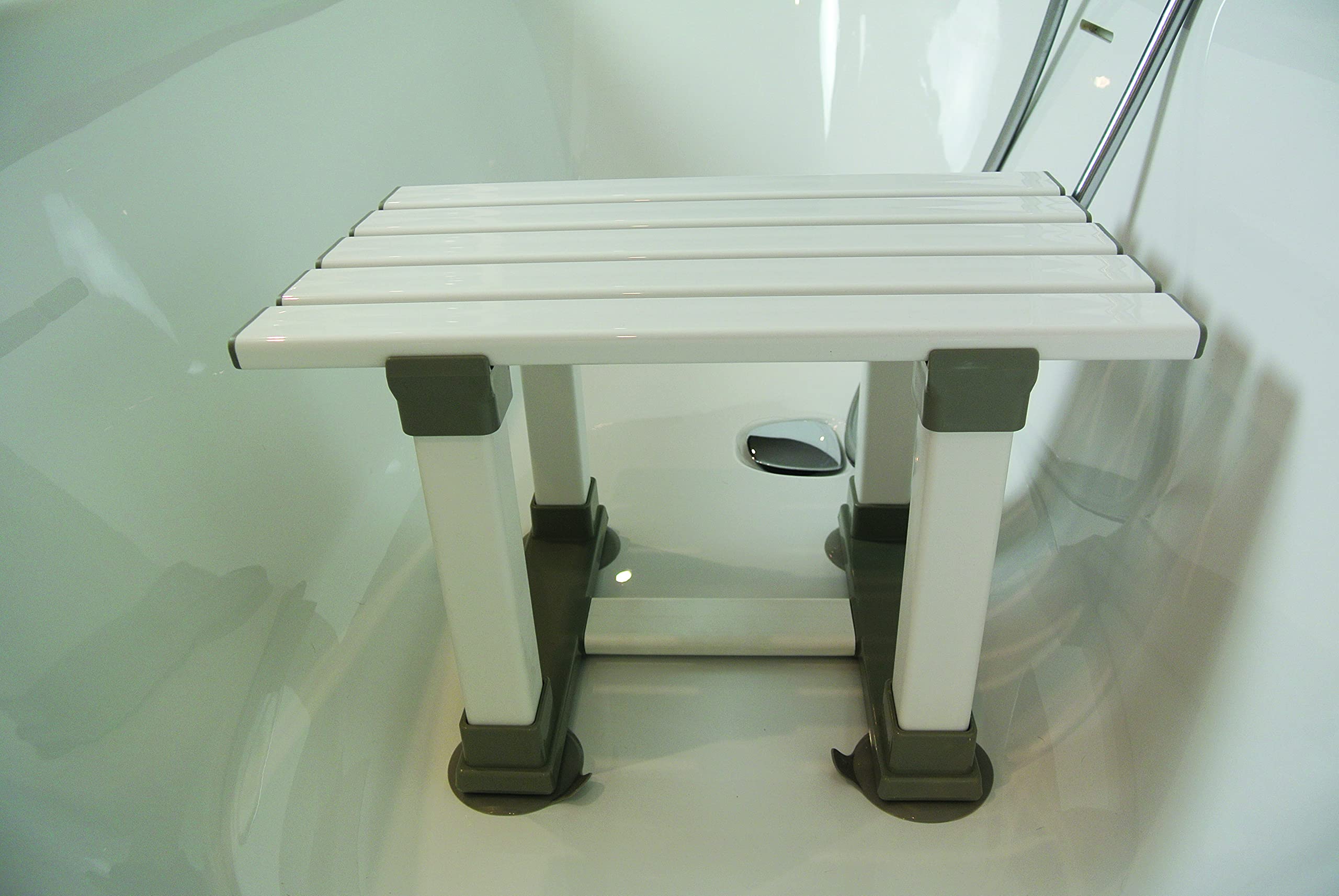 Taburete de ducha plegable, silla de ducha, asiento de ducha, asiento de baño con ventosa de 30 cm, amplias ventosas de fijación para bañera