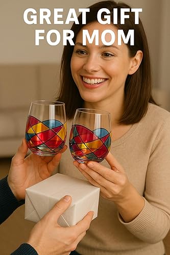 Miniatura 9 de Juego de regalo y accesorios de vino pintado a mano artesanal, regalo para mamá, esposa, amigos, novias, renacentistas, románticas vidrieras, juego