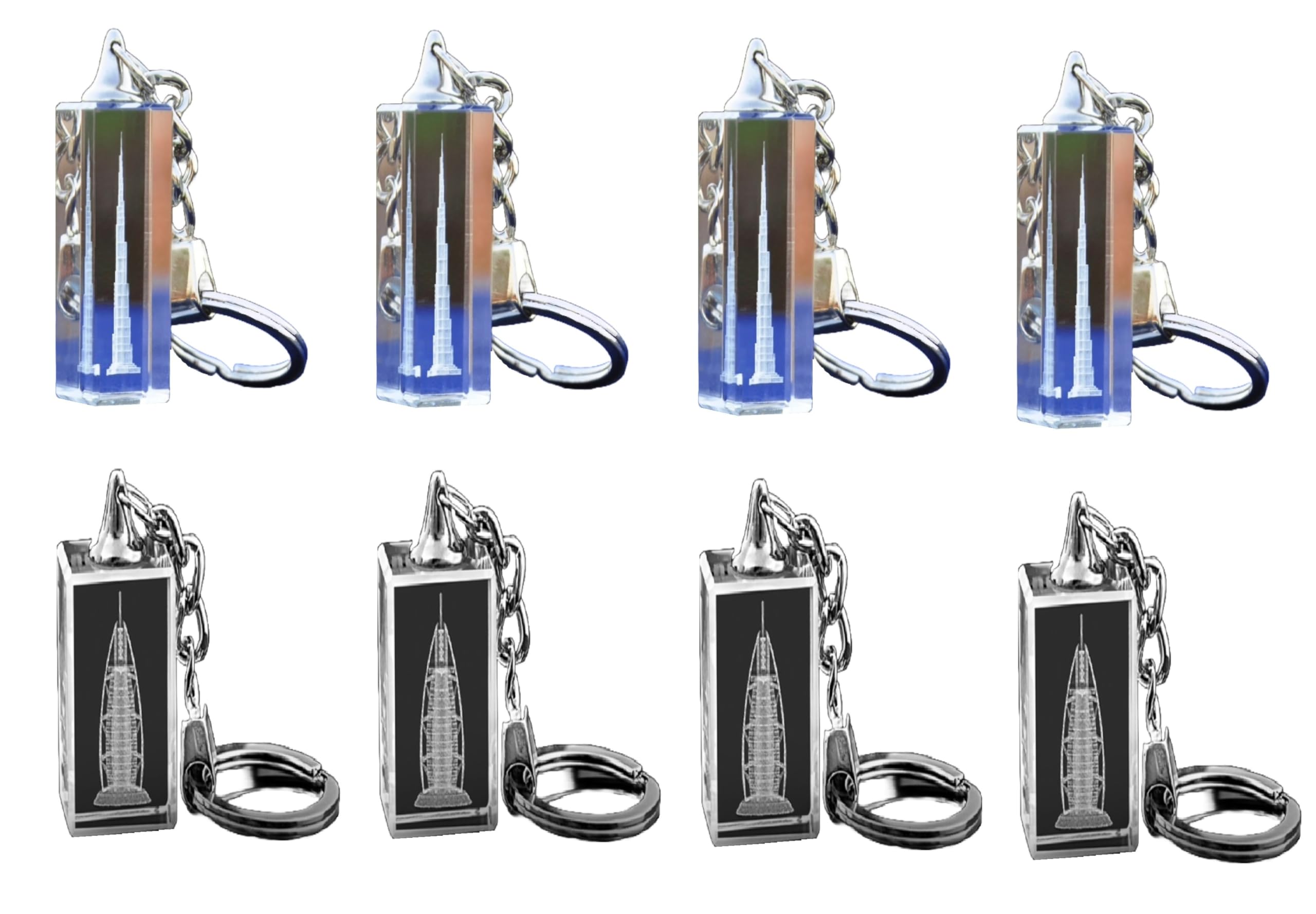 Sponsored Ad – Crystal Glass Keychain Dubai Engraved Souvenirs 3D Model | Office Home Decoration Art & Collectible for Gifting (Keychain_8in1)