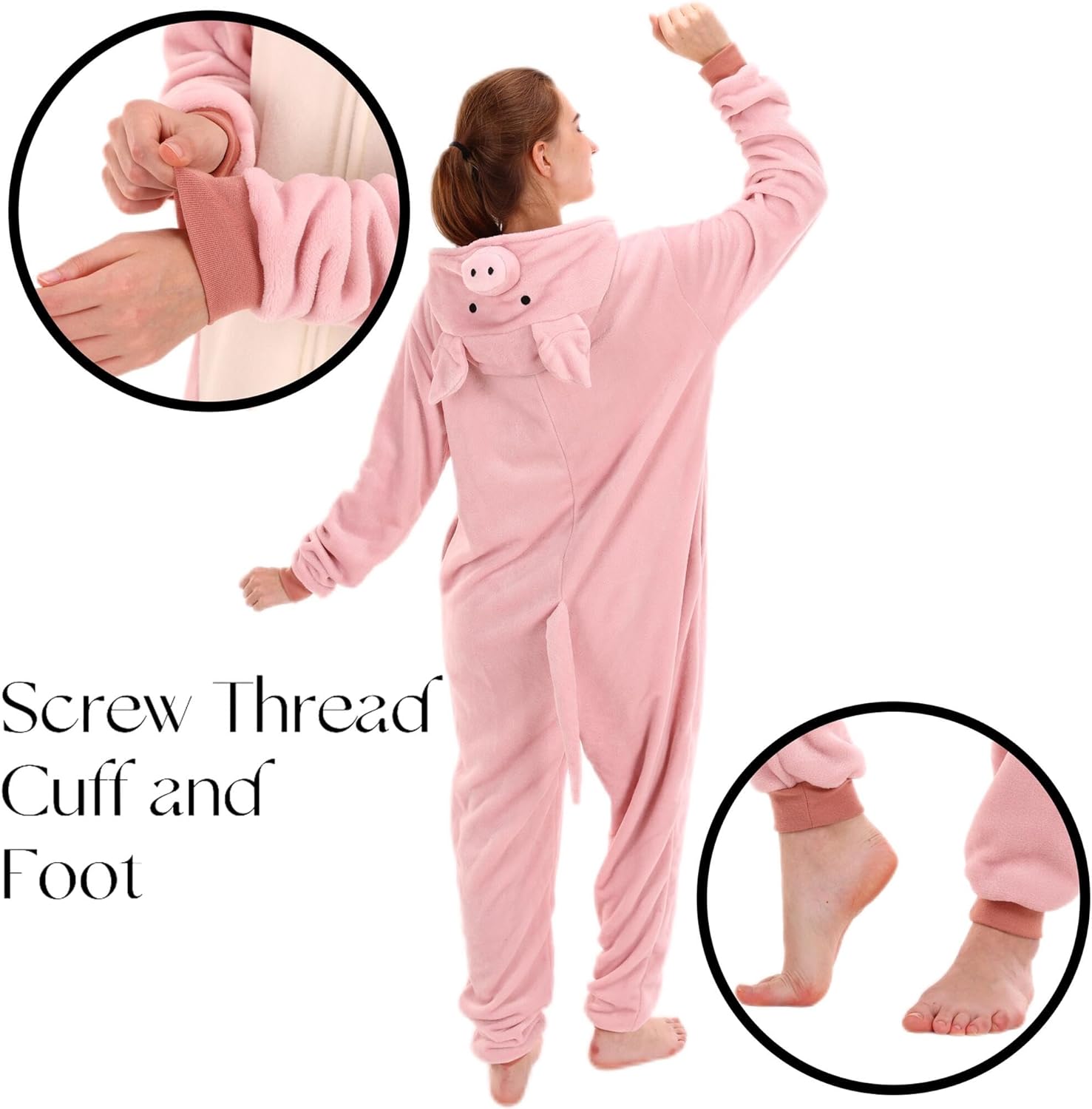 COSUSKET Snug Fit Unisex Adult Onesie Pajamas, Flannel Cosplay Animal One Piece Halloween Costume Sleepwear Homewear - Image 6