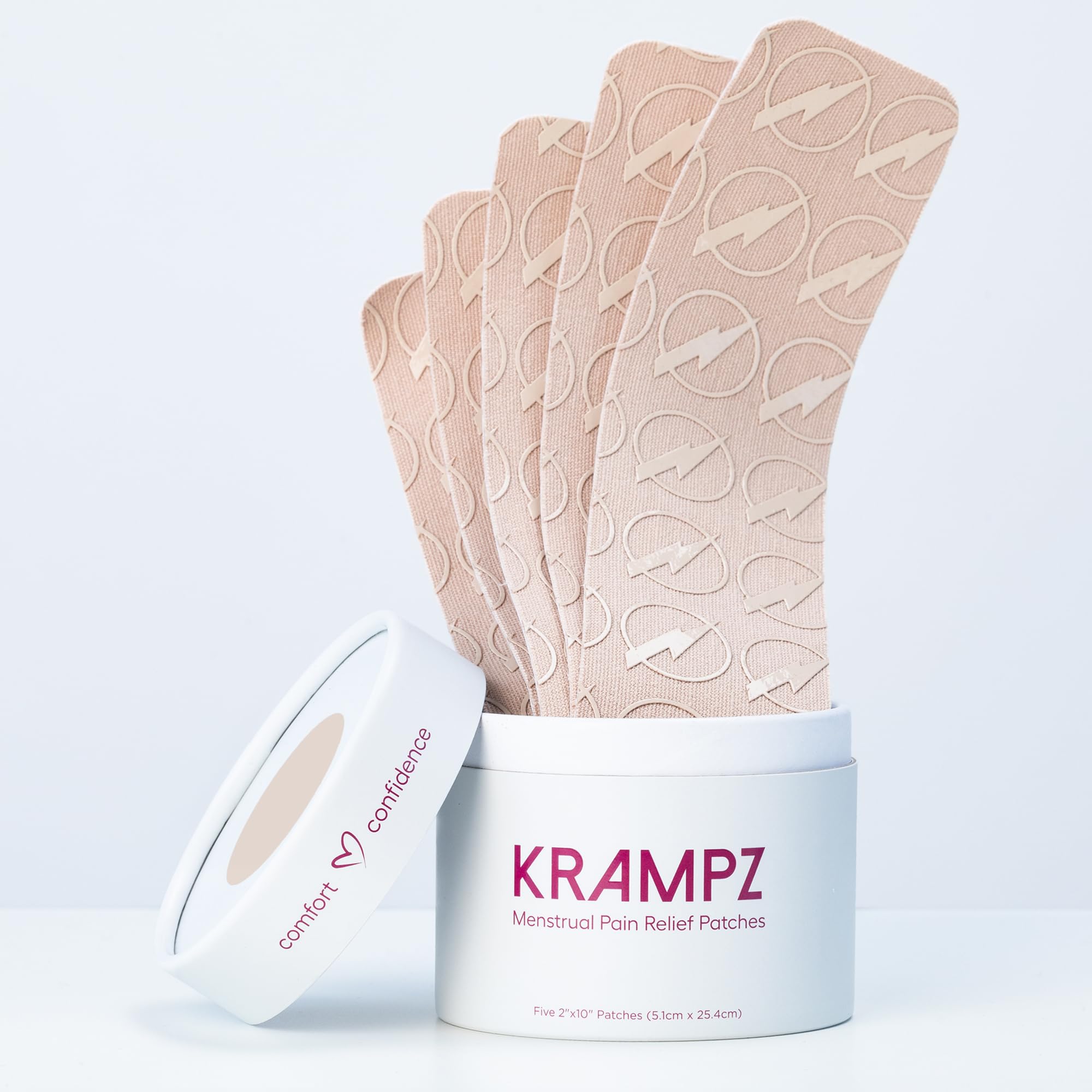Krampz Menstrual Pain Relief Patches | Drug-Free Far-Infrared Period Patches for Cramps | Up to 72-Hour Wear | Water &amp; Sweat Resistant | Tone One - 5 Count | Not a Heat Patch