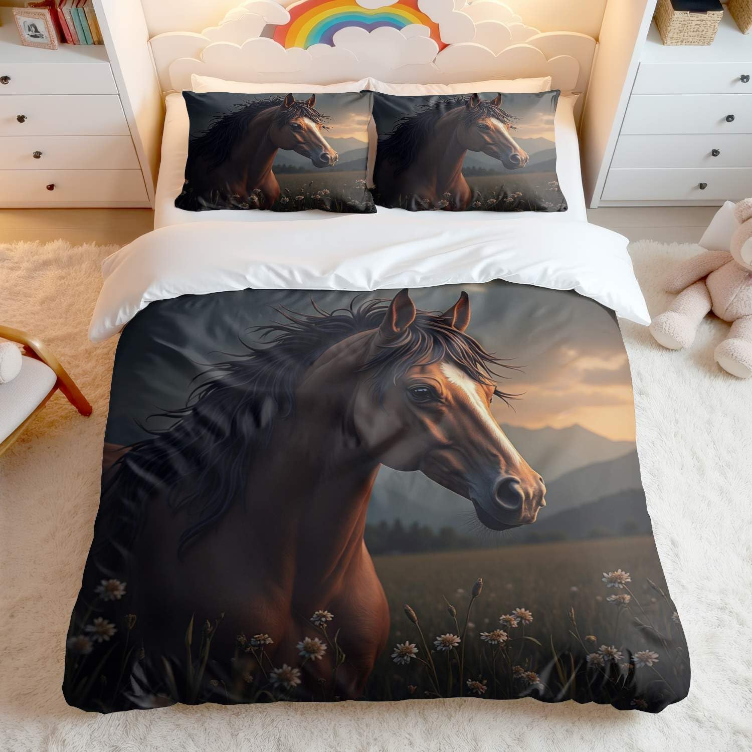 Housse de couette cheval pour relooker facilement une chambre de cavalier