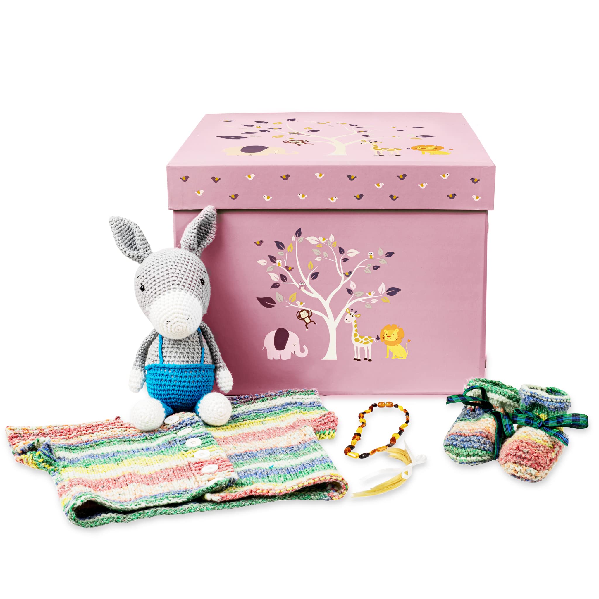 GroWings | Baby Keepsake Box, Baby Memory Box | Large Pink Keepsake Gifts Box for Newborn Baby Girl | Strong, Durable & Collapsible Memory Storage Box