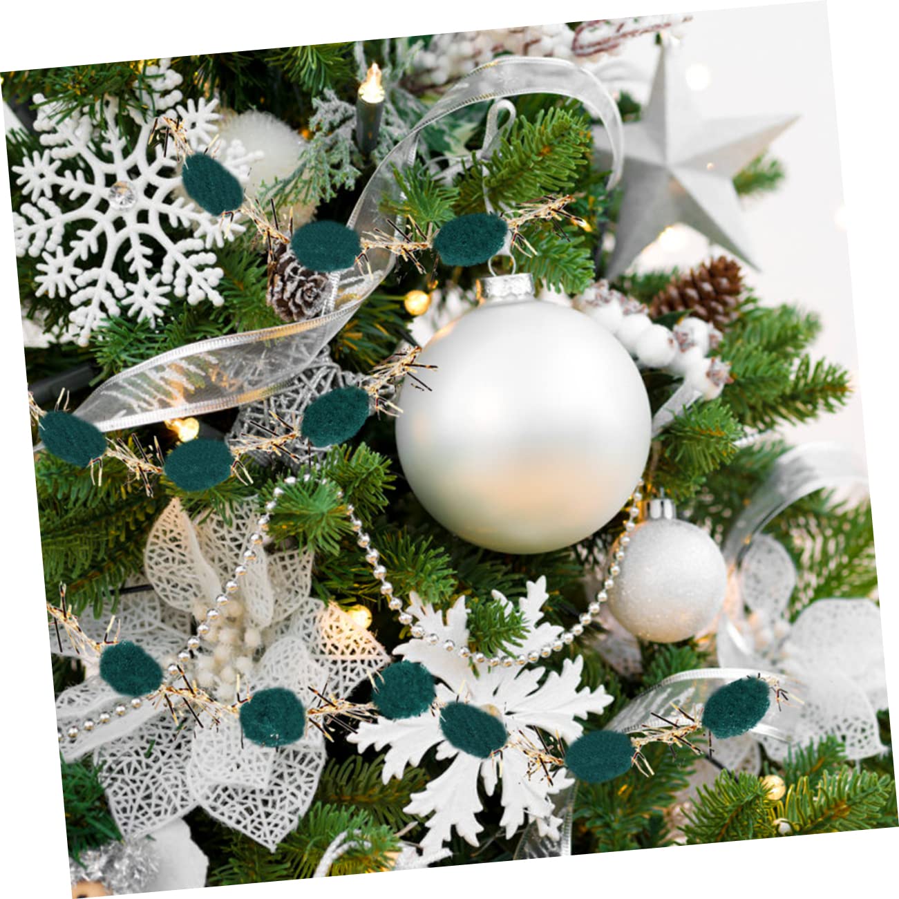 EXCEART 6rollos Cinta Decorativa De Pompones De Purpurina Para Árbol De Navidad De Cinta Para Manualidades y Para Decoración De Fiestas y Eventos