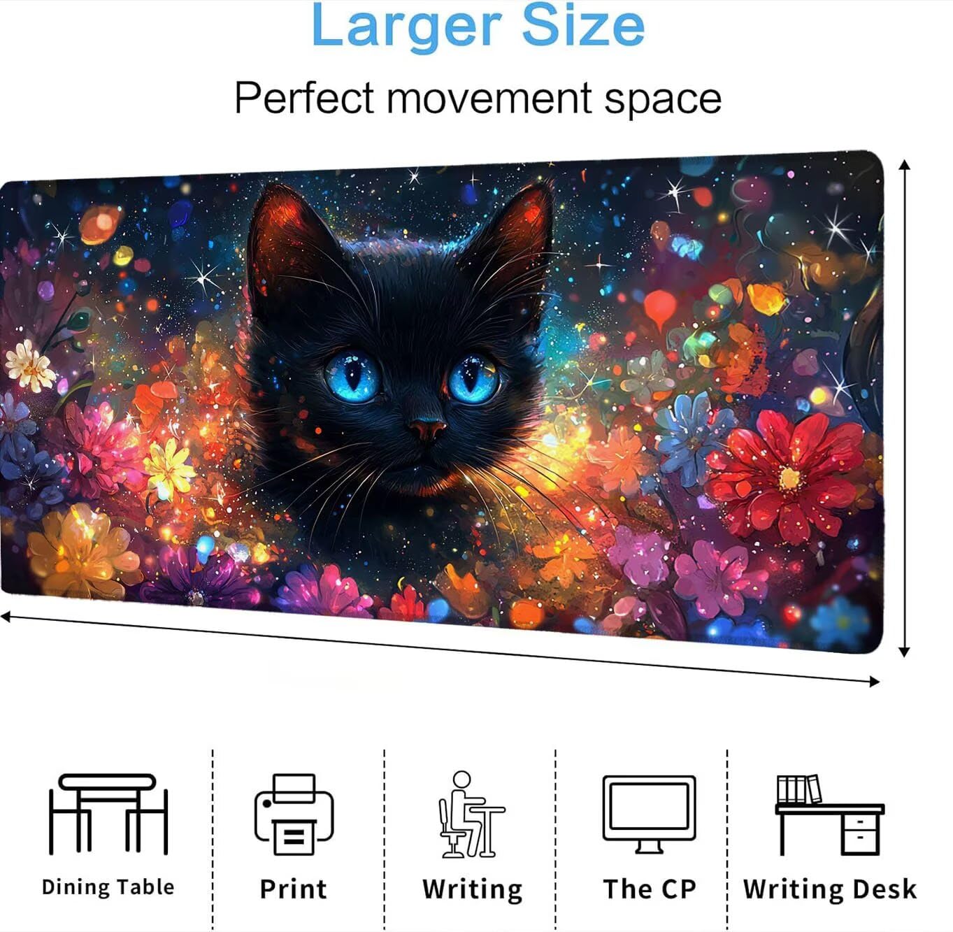 Gamingowa podkładka pod mysz, XXL, 1200 x 600 mm, podkładka pod mysz, duży rozmiar, podkładka na biurko, antypoślizgowy spód z naturalnego kauczuku, wodoszczelna i odporna na zabrudzenia, prezent na