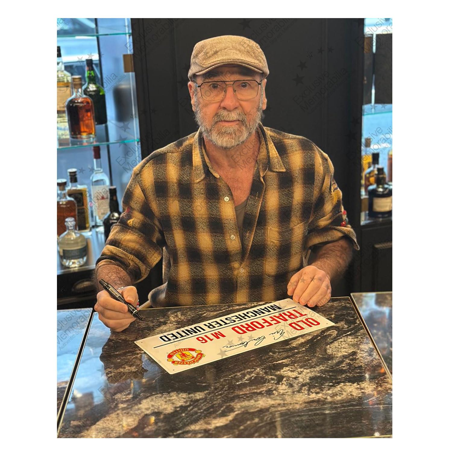 Exclusive Memorabilia Eric Cantona Signed Manchester United Stadium Sign