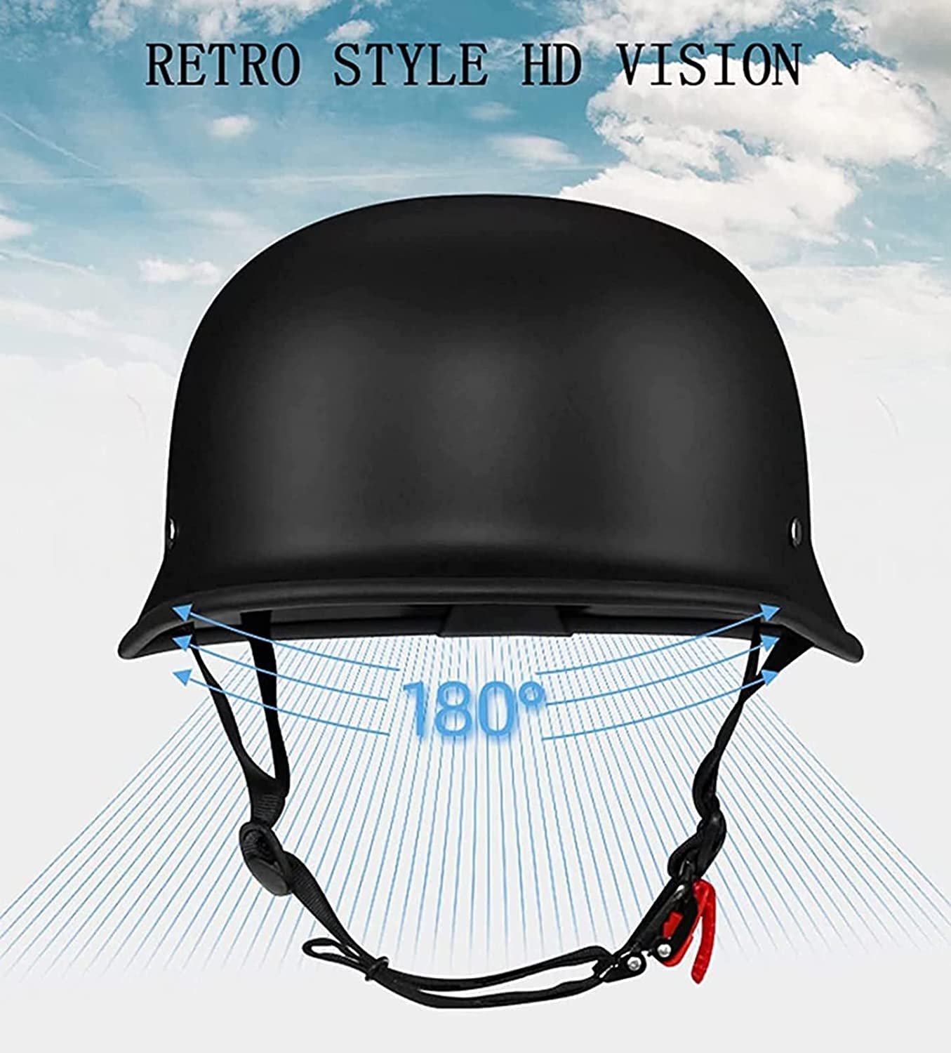 Halbhelme Motorradhelm mit ECE Genehmigt Halbschalenhelm Brain-Cap Halbschale Roller-Helm Scooter-Helm Jet-Helm Retro für Erwachsene Herren Damen (Color : 2, Size : XL(61~62cm))