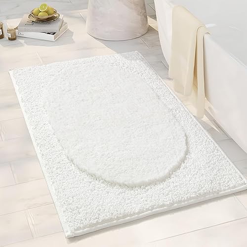 Miniatura 21 de DEXDE Alfombras de baño de 60 x 24 pulgadas, extra suaves y absorbentes, de microfibra largas, antideslizantes, de secado rápido, lavables a Negro