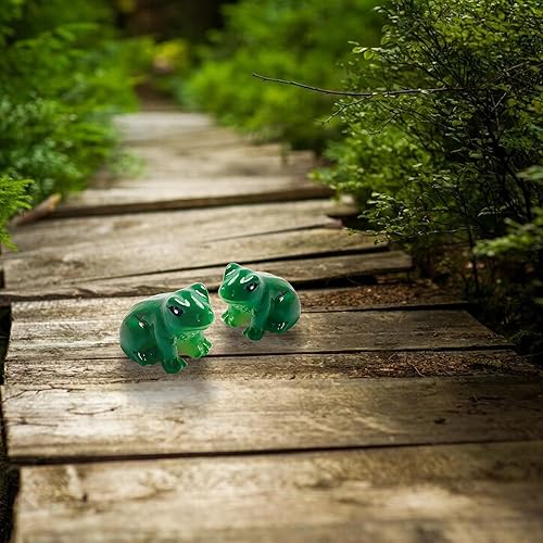 Miniatura 4 de Exasinine 50 piezas de mini ranas de resina verde rana miniatura animales modelo jardín de hadas, paisaje de musgo en miniatura, bricolaje,