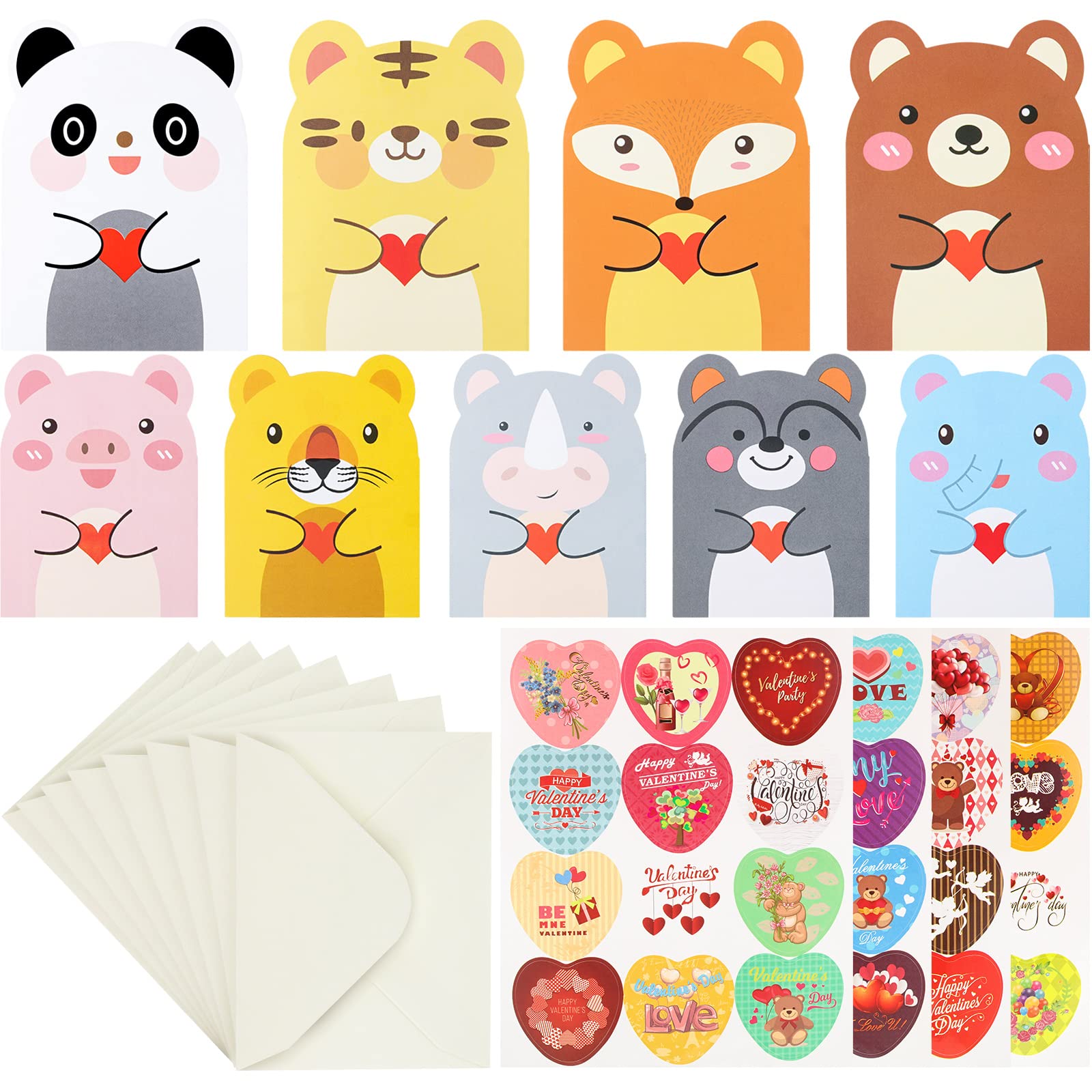 Amazon.com: 138 Pac Valentine's Day Cards for Kids 45 Pieces Cute Animal  Greeting Cards 48 Pieces Valentine's Day Stickers 45 Pieces Envelopes Valentines  Day Greeting Cards Kids Valentines Day Exchange Gift Cards : Office Products