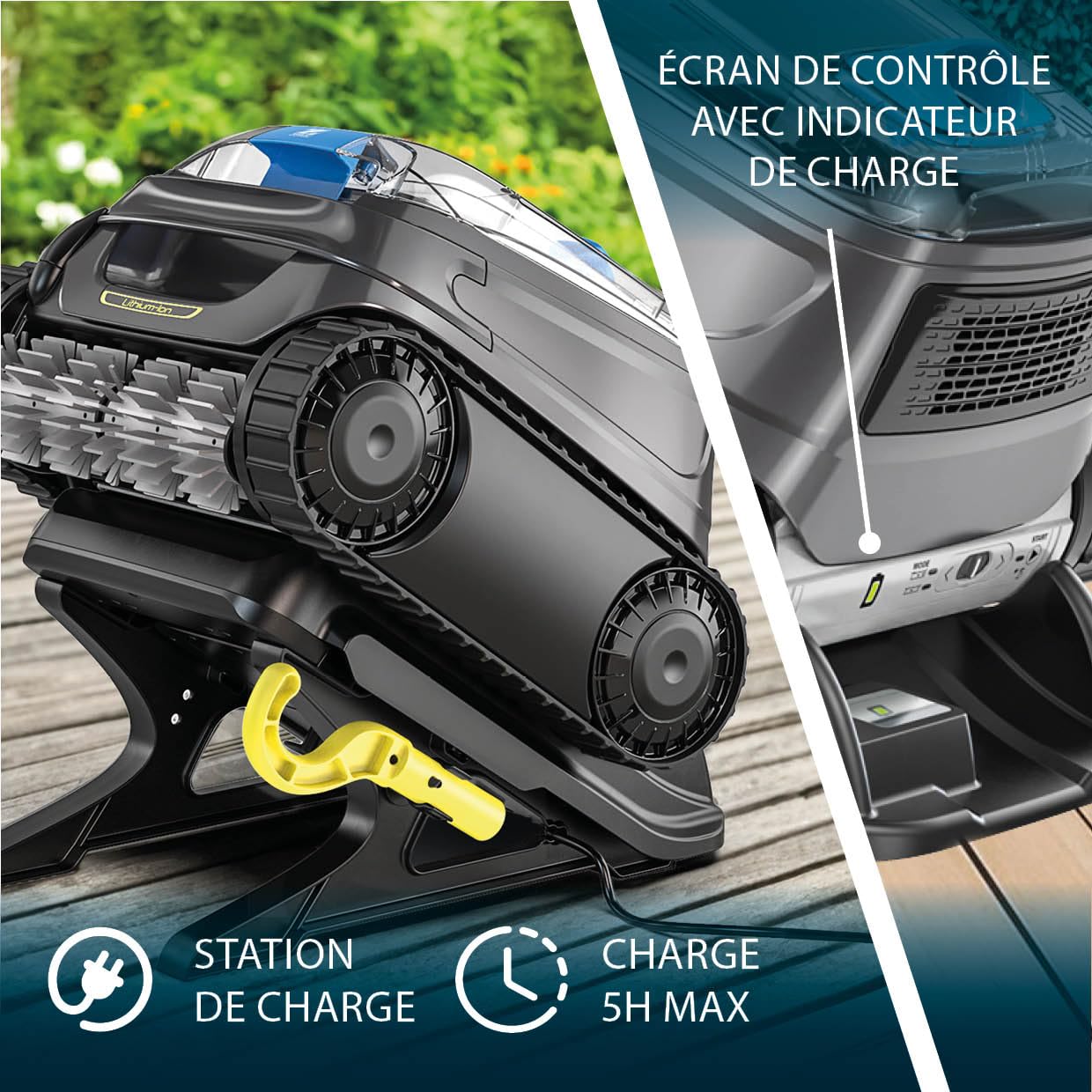 Zodiac Freedom CNX-Li 52 IQ Robot Piscine sans Fil, jusqu'à 10x5m, nettoie Fond, parois et Ligne d'eau. Batterie Lithium, Station de Charge, Filtration Fine et connectivité app iAqualink
