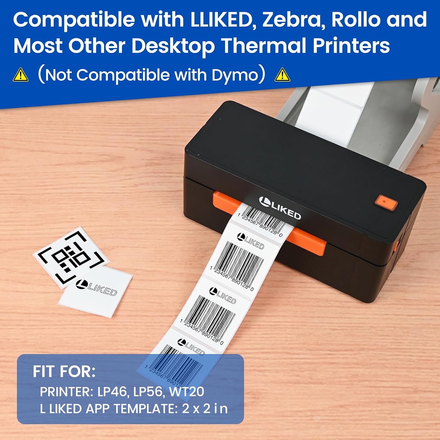 LLIKED 2"x2" Removable Labels 750 Thermal Labels with No Residue image 5