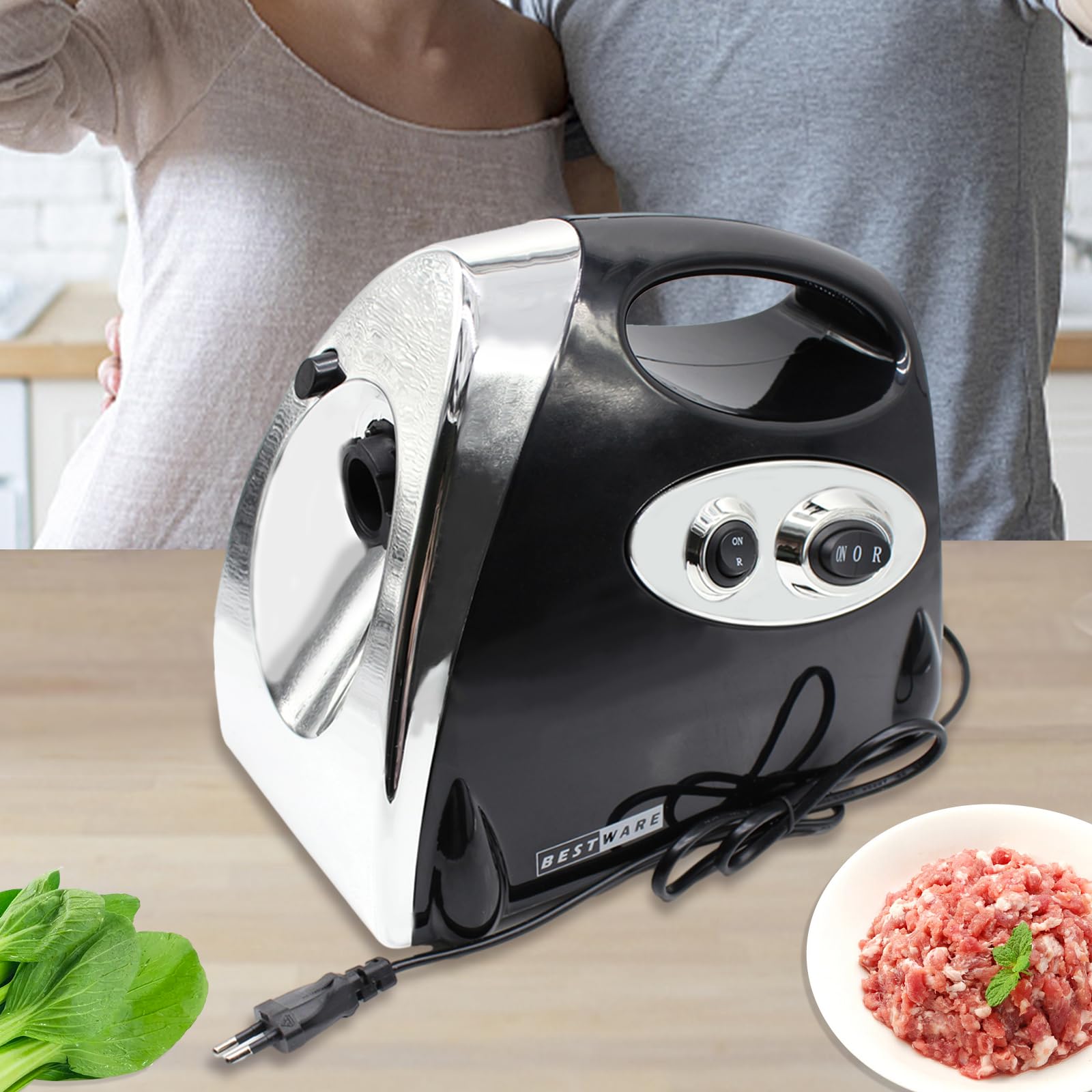 Tritacarne Elettrico 2800W Inox: Macina Carne 3 In 1 Con Accessori Per Salsicce, 3 Dischi E Motore In Rame - 3