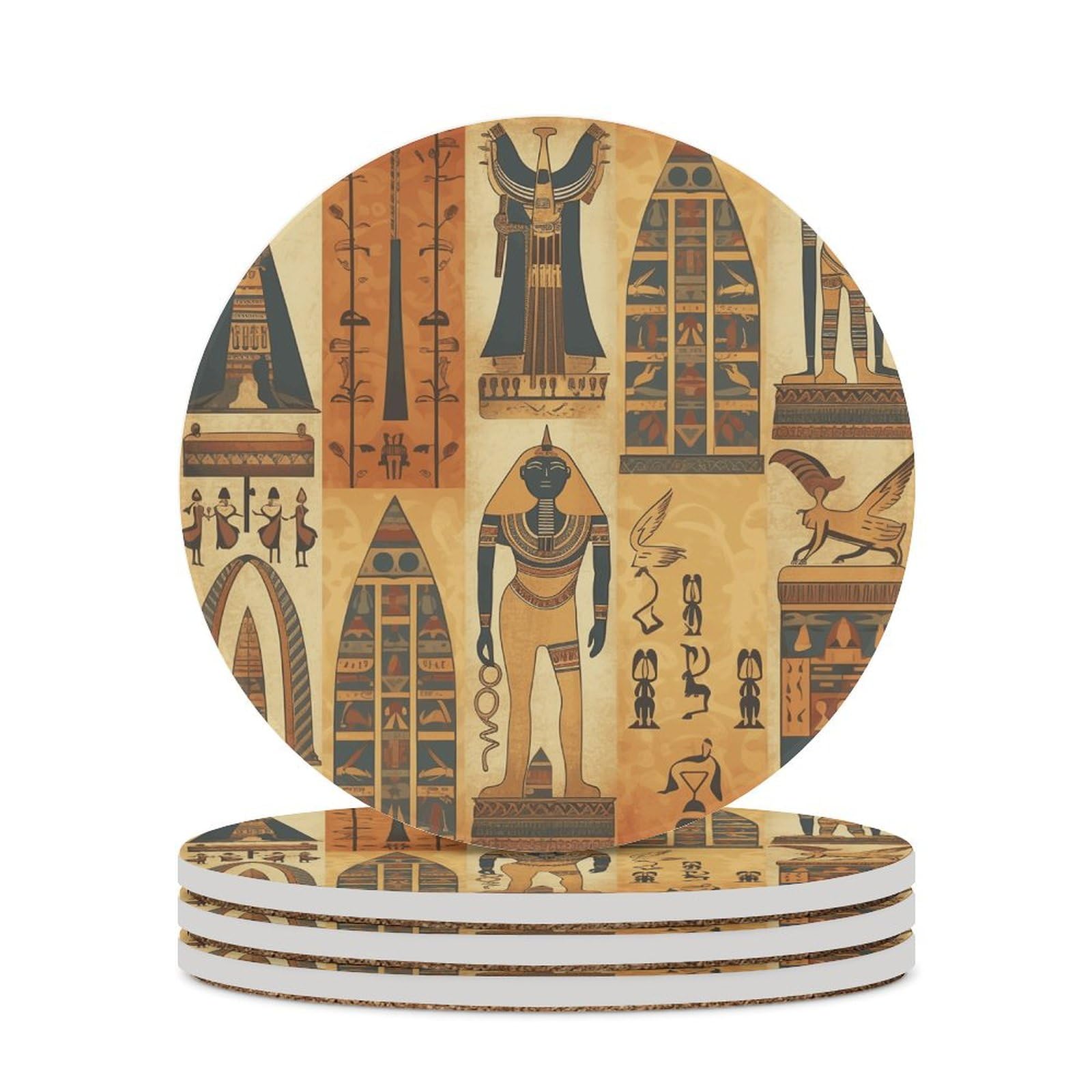 Dessous de verre rond Égypte pour décoration de table de Thanksgiving cuisine et salon