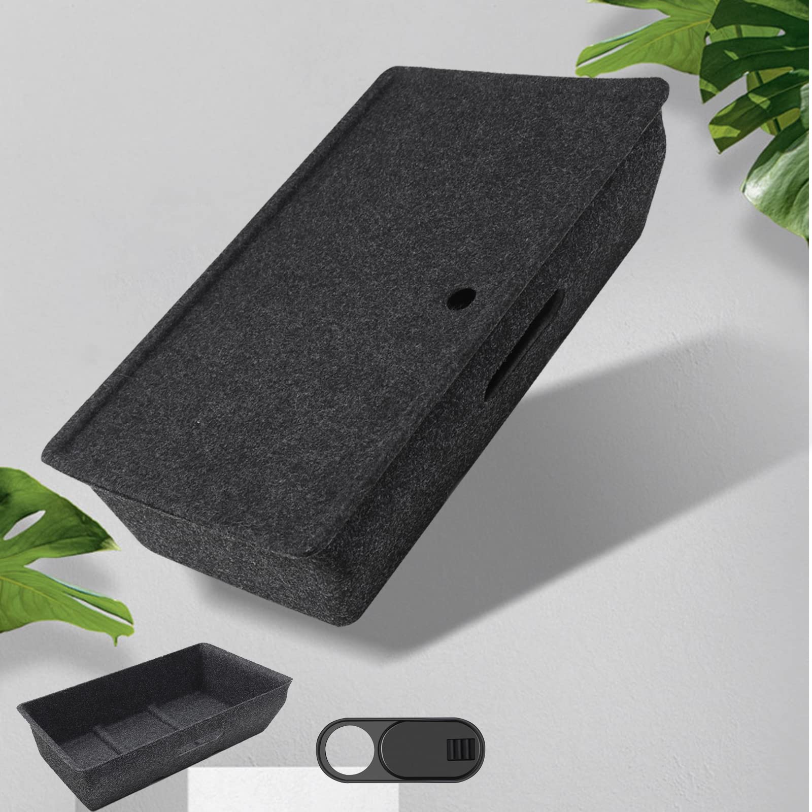 FanpBow Fit Tesla Model Y Under Seat Storage Box with Cover, 1PCS Felt Storage Box Tray Bins Organizer Fit Tesla Model Y Accessories 2020-2023