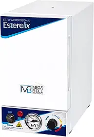 Mega Bell, Estufa esterilizadora para manicure e pedicuri uso profissional, Exterilix, Com Inmetro, Bivolt, 4,2 Litros, Branca