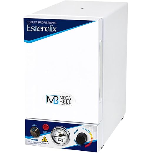 Mega Bell, Estufa esterilizadora para manicure e pedicuri uso profissional, Exterilix, Com Inmetro, Bivolt, 4,2 Litros, Branca