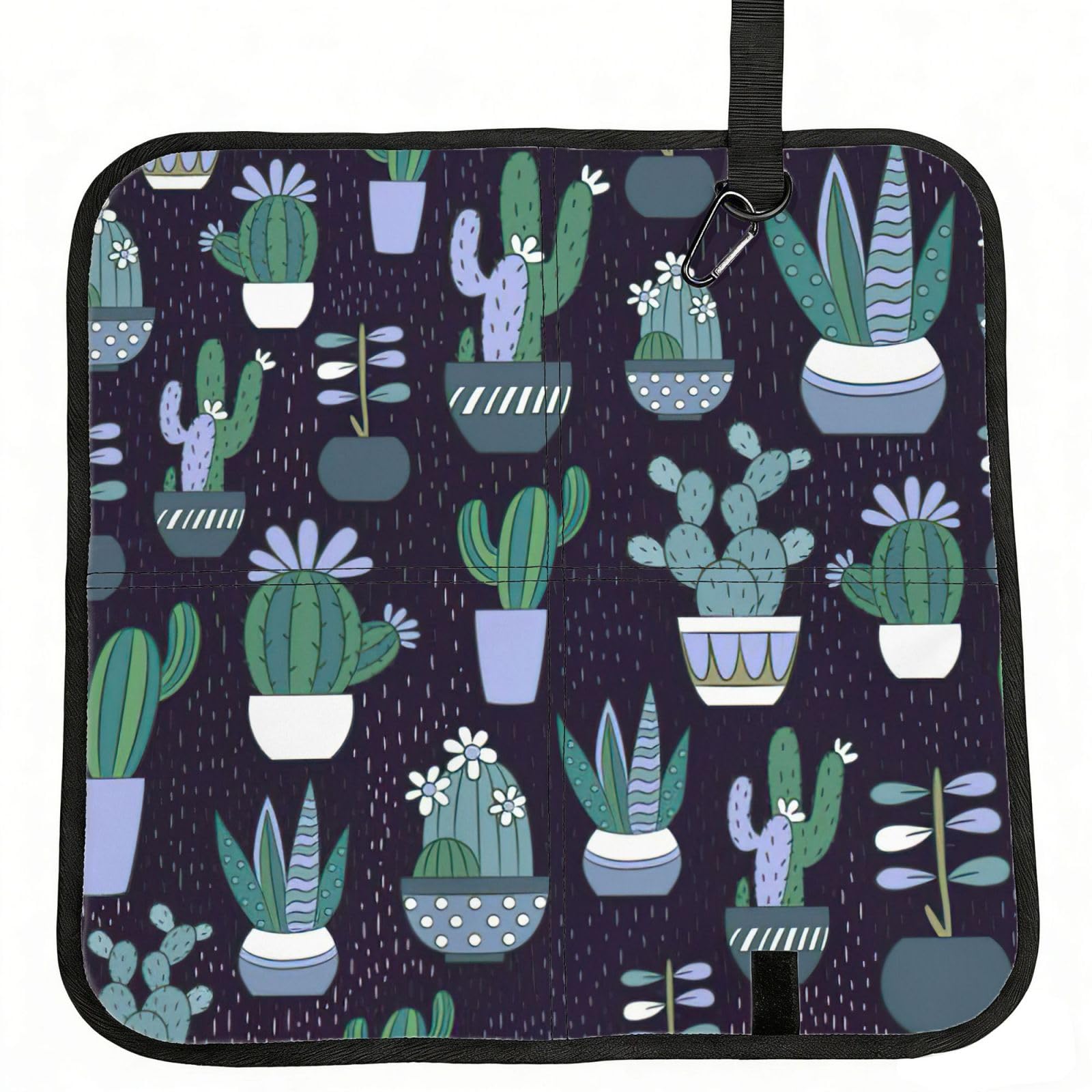 KAPPTYY Cactus Succulent plant Printed Bleacher Seat Cushion PE Foam Filling, Foldable Sitting Pad for Concert Stadium Events