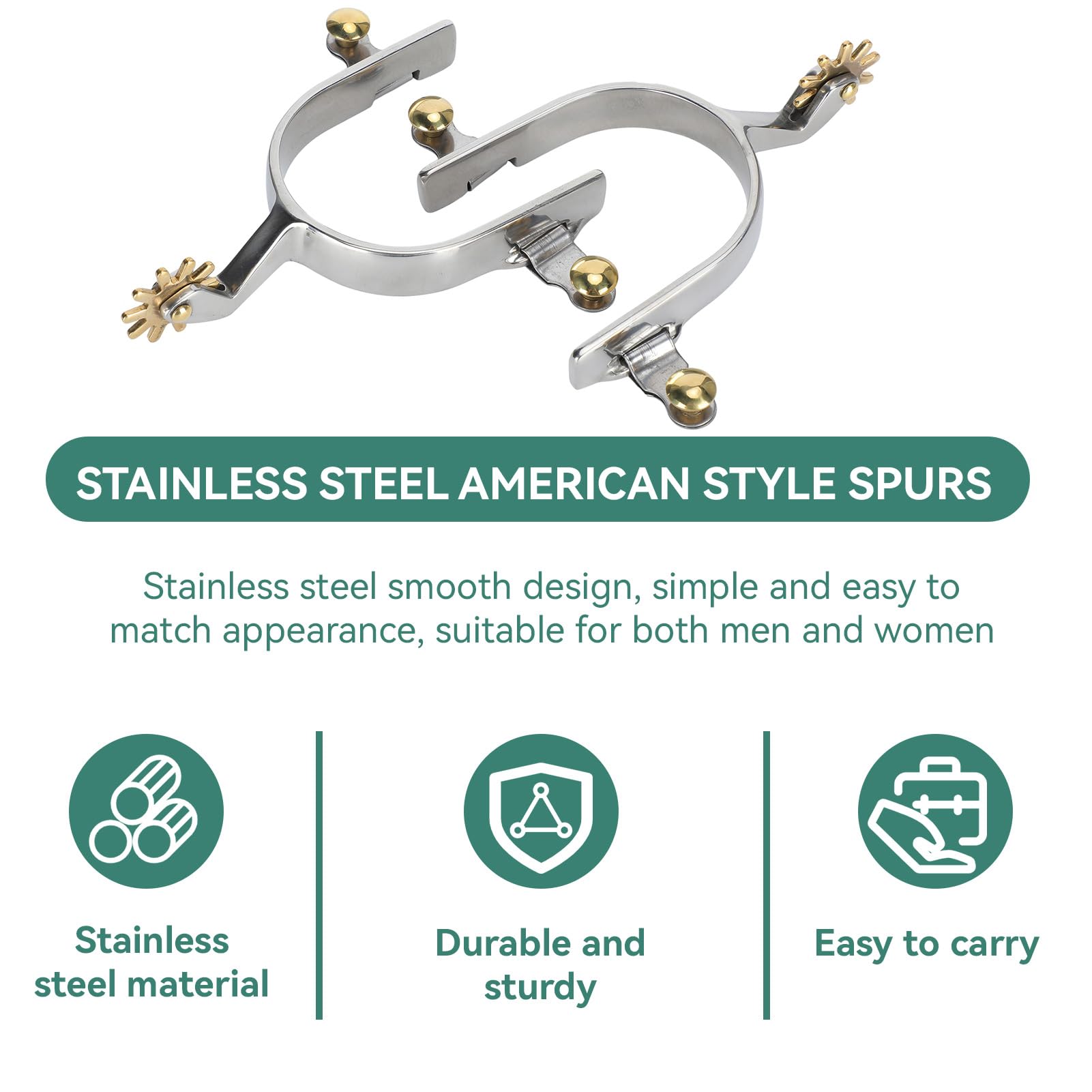 Cavallo Speroni, 2 pezzi West Cowboy Speroni in acciaio inox Western Speroni In stile Cowboy occidentale con Speroni Gear per stivali da equitazione, uomini, cavalieri