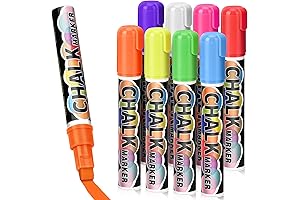 Window Chalk Markers for Glass Washable – 8 Colors Jumbo Liquid Chalk...