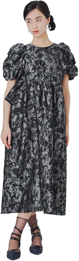 niana バブルスリーブジャガードドレス Amazon.co.jp: [niana] バブルスリーブジャガードドレス パーティー