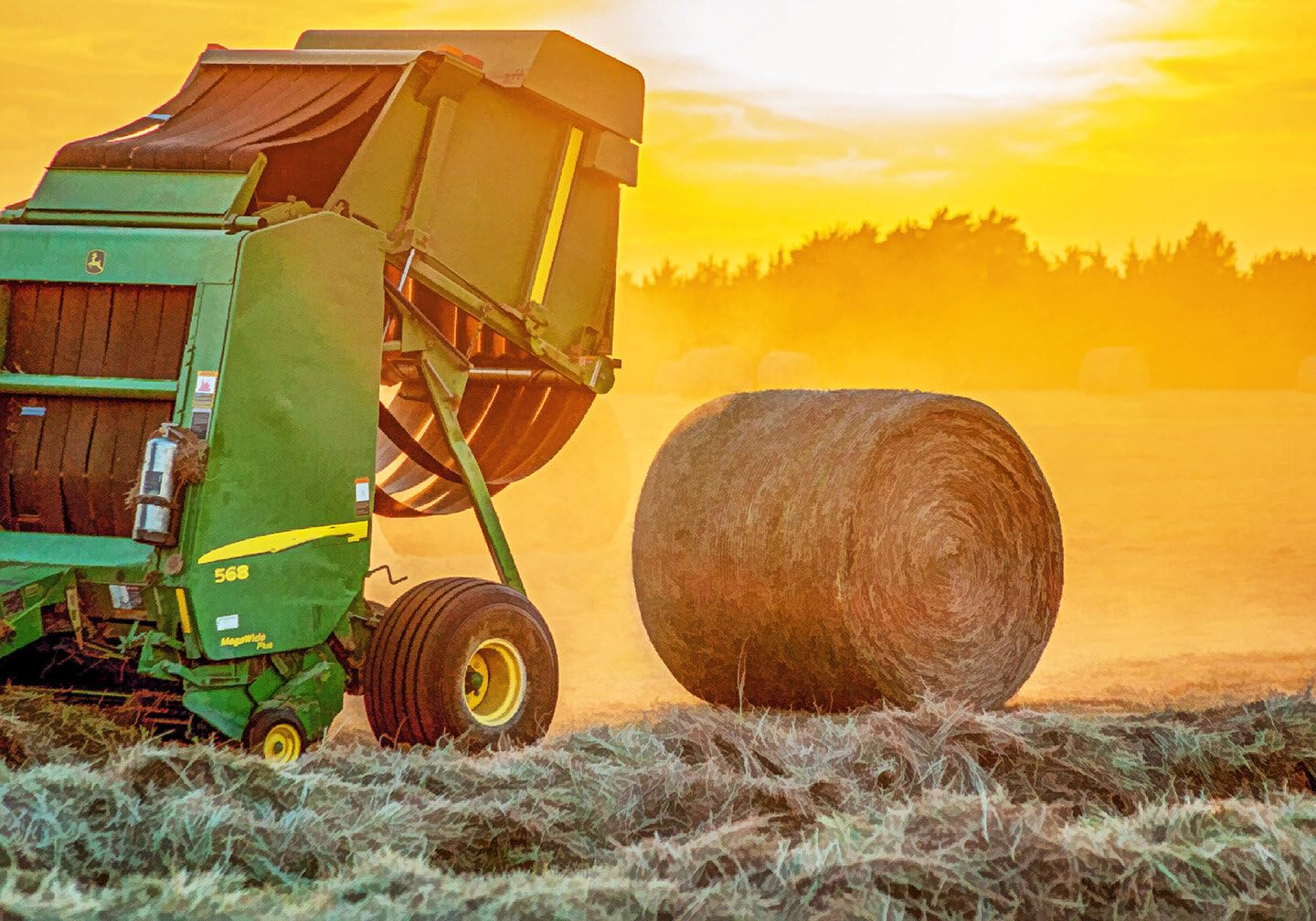 Bailing Hay Fabric Panel - FAR-001 - Panel Size is 20 ” X 14”, Quality Quilting Cotton