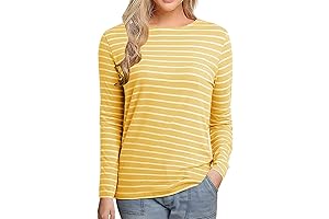 Women's Yellow Striped T-Shirt
