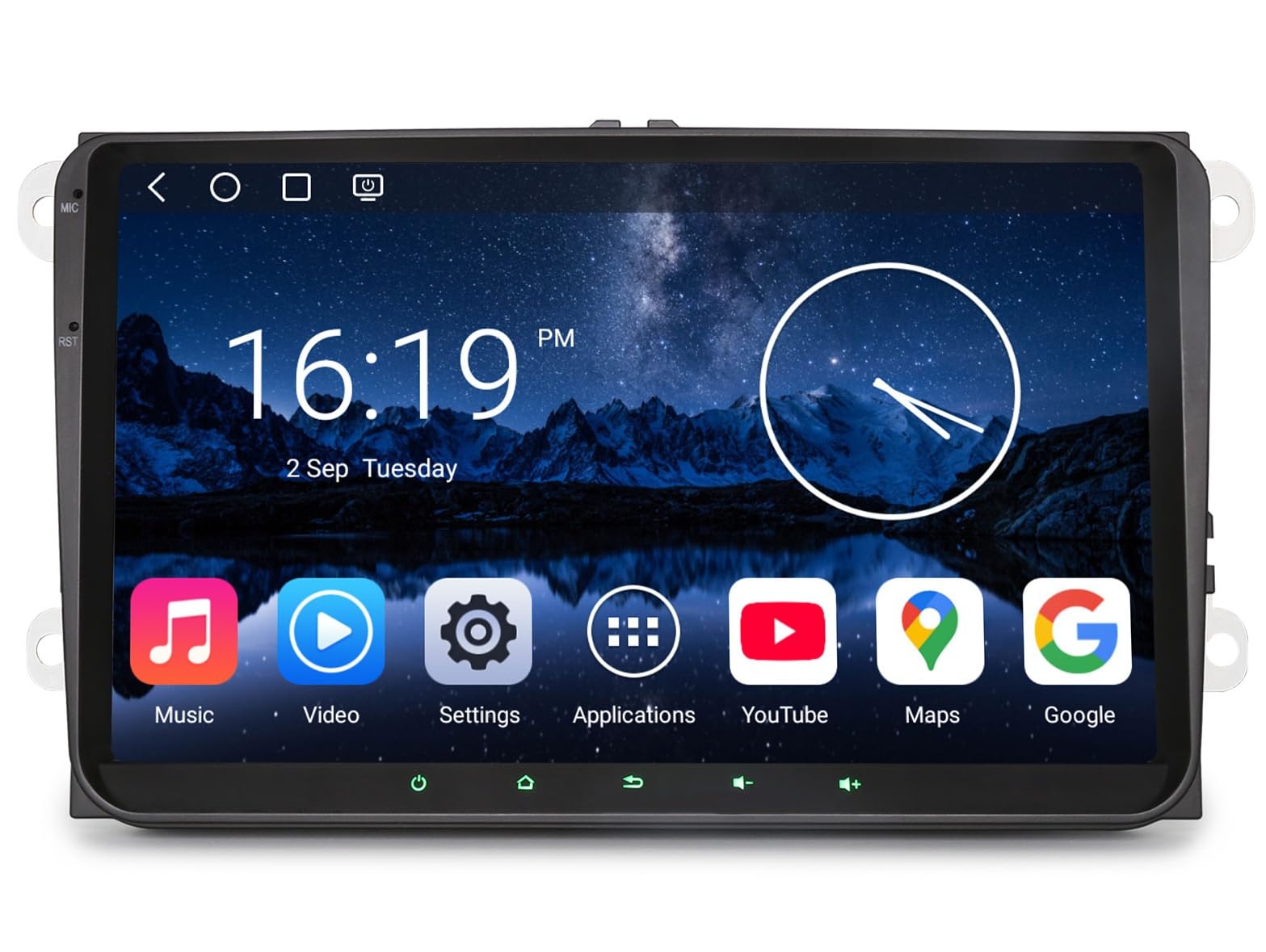 9" Qualcomm 8-Core 4GO+64GO Android 14 Autoradio pour VW Golf 5/6 Passat B7 EOS Polo 6R T5 Touran Caddy Tiguan Seat Skoda CarPlay sans Fil GPS Navigateur WiFi Bluetooth 5.1 Canbus SWC Écran Tactile