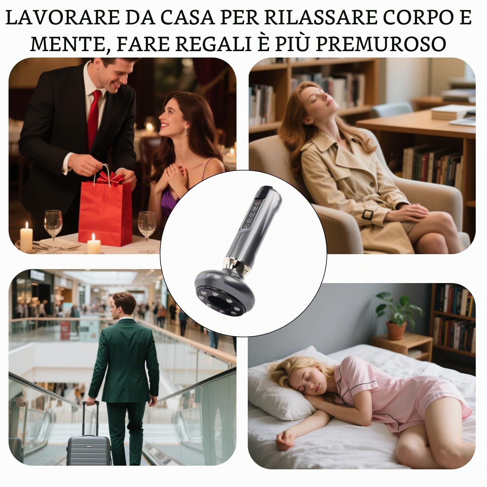 Dispositivo di drenaggio linfatico – Anti cellulite, massaggiatore elettrico a 12 marce, massaggiatore a mano per addome e braccia, ritenzione idrica e dispositivo terapeutico contro linfedema
