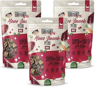 MACs Dog Mono Snack Multipack 3 x 100g Pferd | Getreidefreier, hochfleischiger Soft-Snack | natürlicher Hundesnack ohne Zusatzstoffe | ideal für empfindliche Hunde product image