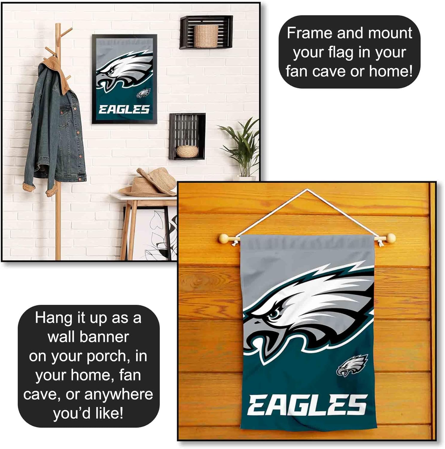 Philadelphia Eagles Large Logo Double Sided Garden Banner Flag - Image 5