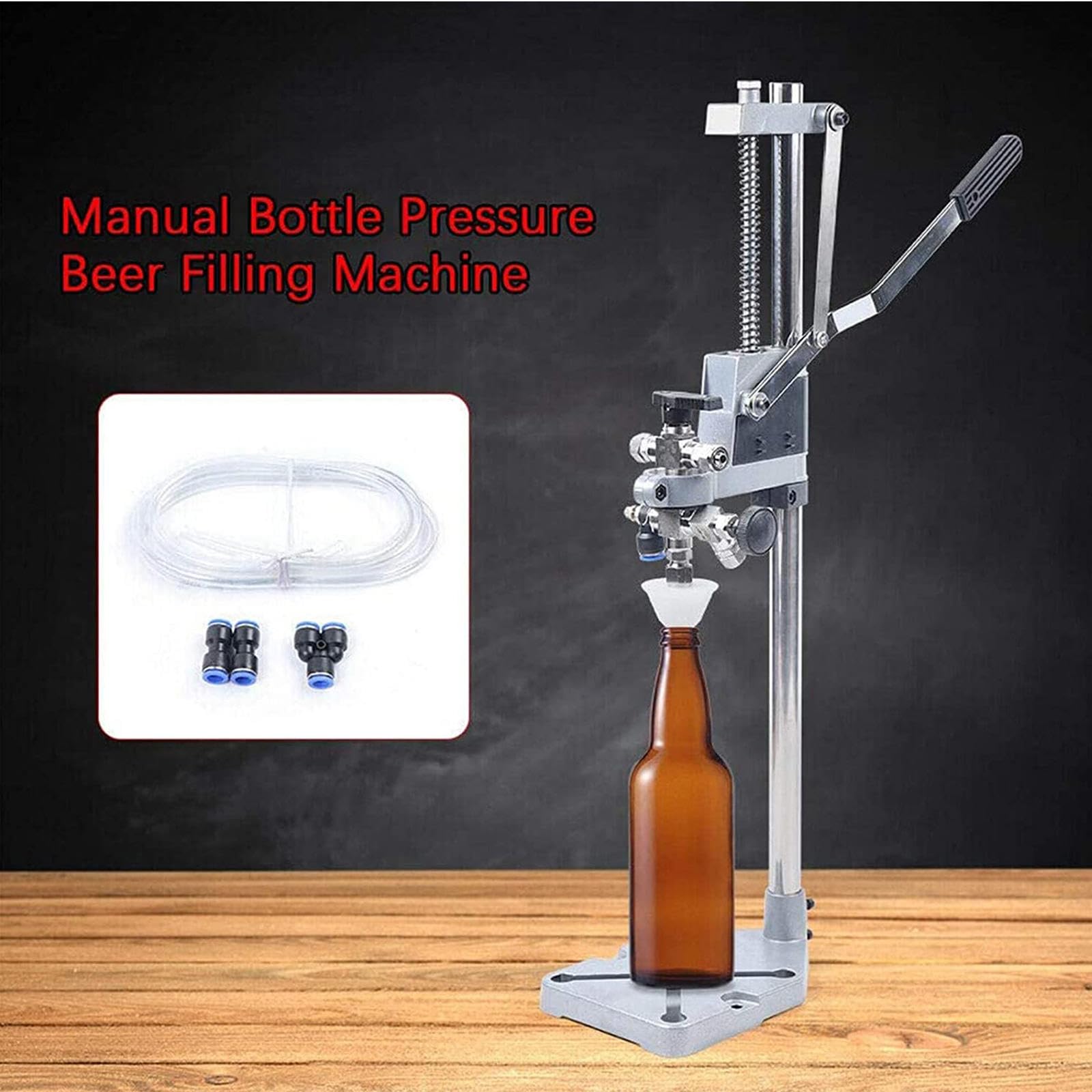 Llenadora de Botellas de Cerveza, Llenadora de Botellas de Contrapresión, Llenadora de Botellas de Cerveza/Vino de Acero Inoxidable, Máquina de Llenado Manual para Botellas Vidrio/enrevesadas