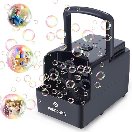 Panacare - Máquina de burbujas para niños pequeños, soplador de burbujas automático profesional de más de 1500 burbujas por minuto, 2 velocidades,