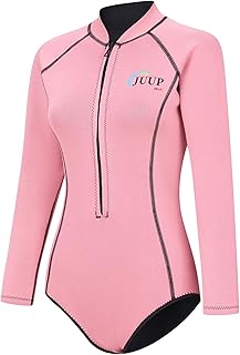Traje de neopreno para mujer de 2,5 mm, térmico, traje de baño de manga larga, traje de buceo de una sola pieza, esnórquel, surf