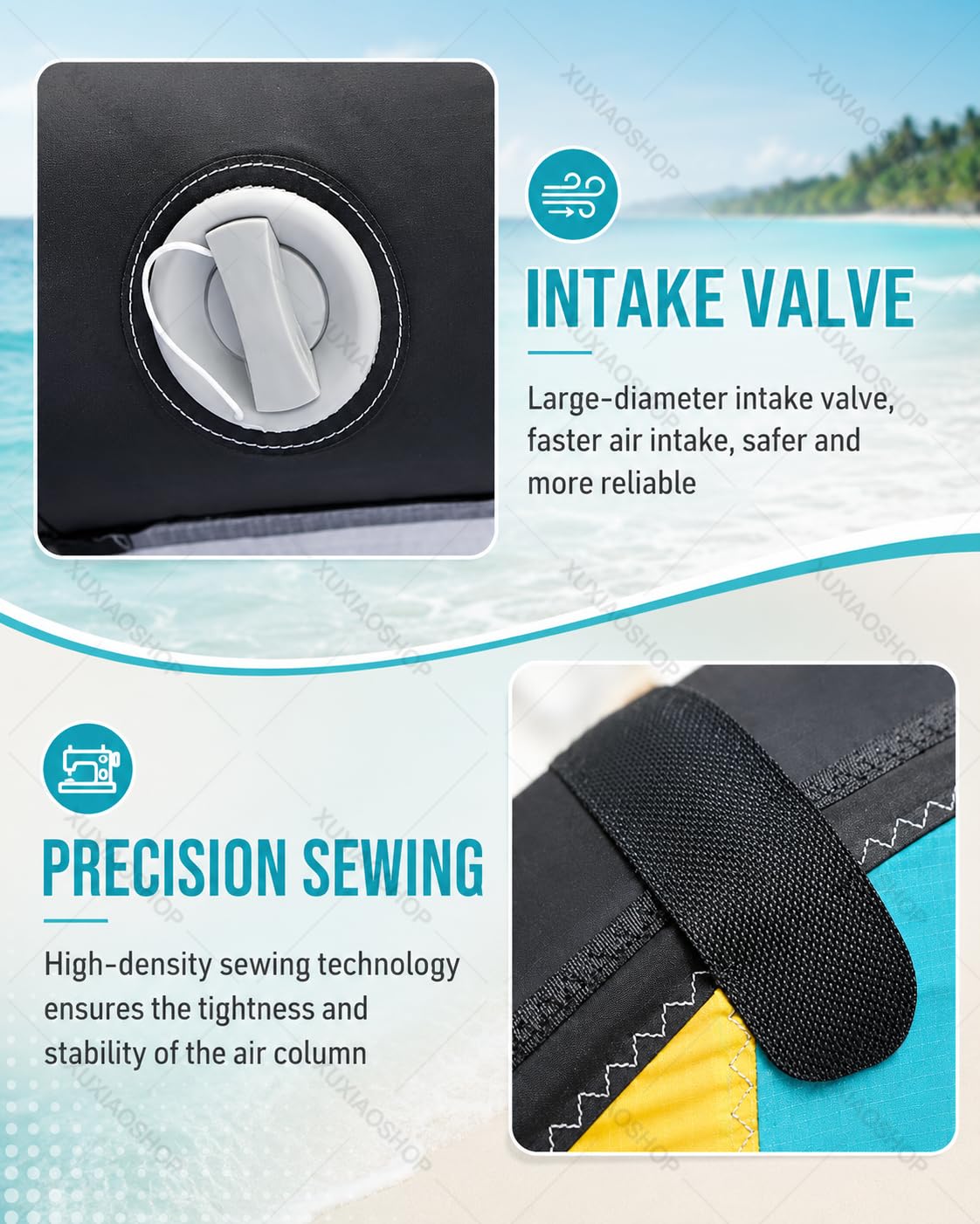 Vela de Surf Hinchable con Ventana para Wing Foil 4m2 | Incluye mochila, bomba y leash; para adultos en wingfoil, wingsurf y SUP durante viajes a playa, lago o bahía
