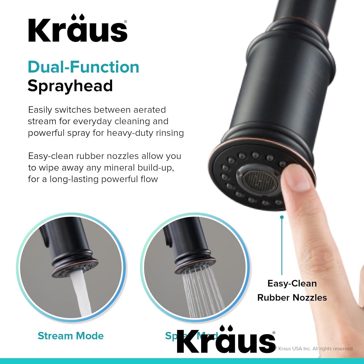 Oil Rubbed Bronze Pull-Down Kitchen Faucet with Soap Dispenser