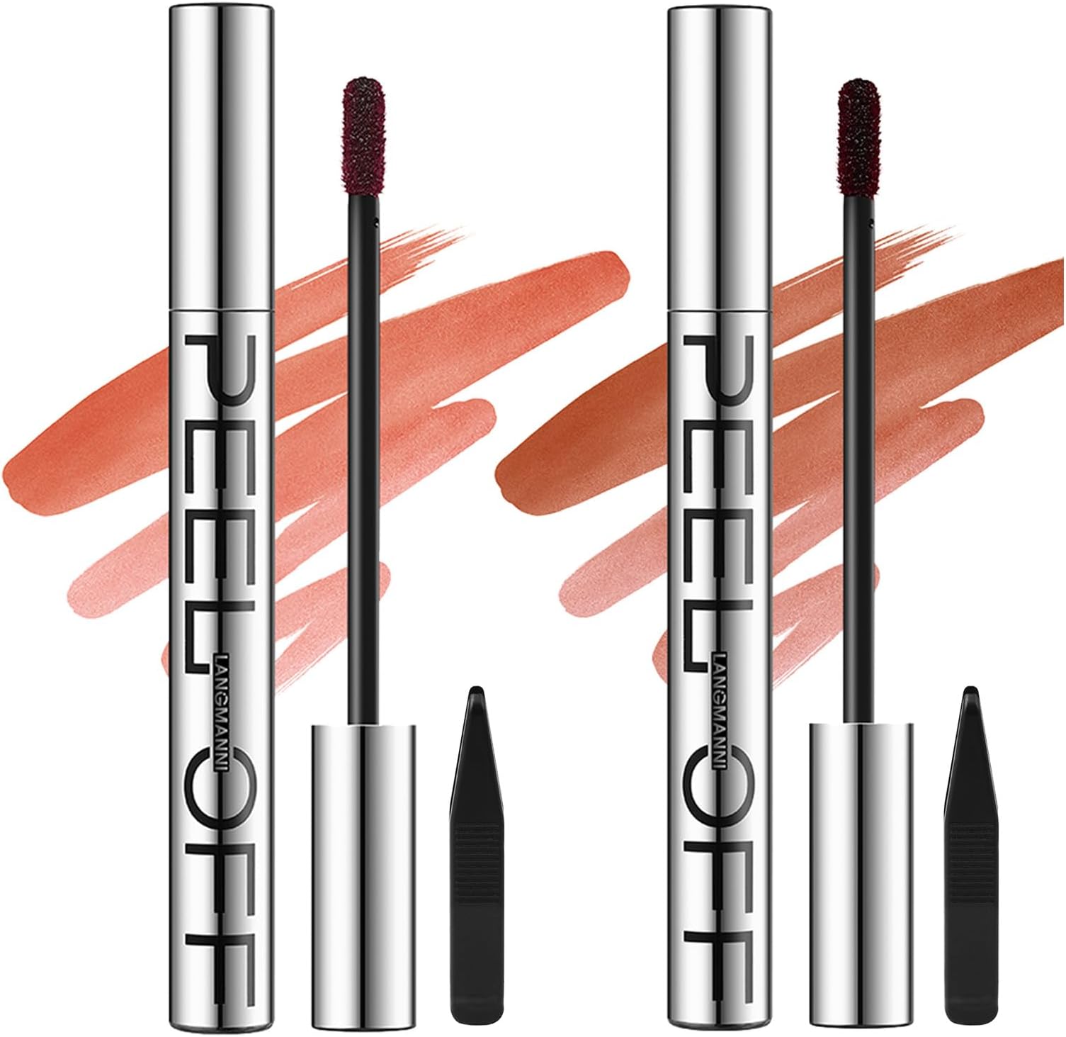 LANGMANNI 2 Colors Long-Lasting Peel Off Lip Liner Set, Waterproof & Smudge-Proof Matte Lip Liners Gift Makeup For Girls (#2+3)