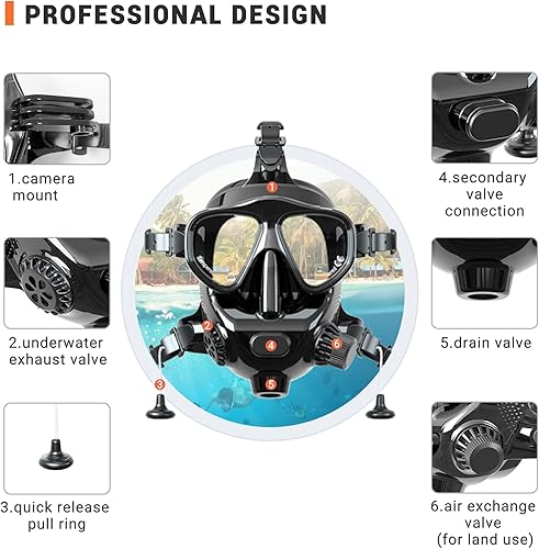 Miniatura 3 de SMACO - Mini tanque de buceo de 1 litro, proporciona un cilindro de buceo de respiración de 15 a 20 minutos para buceo en aguas poco profundas (no