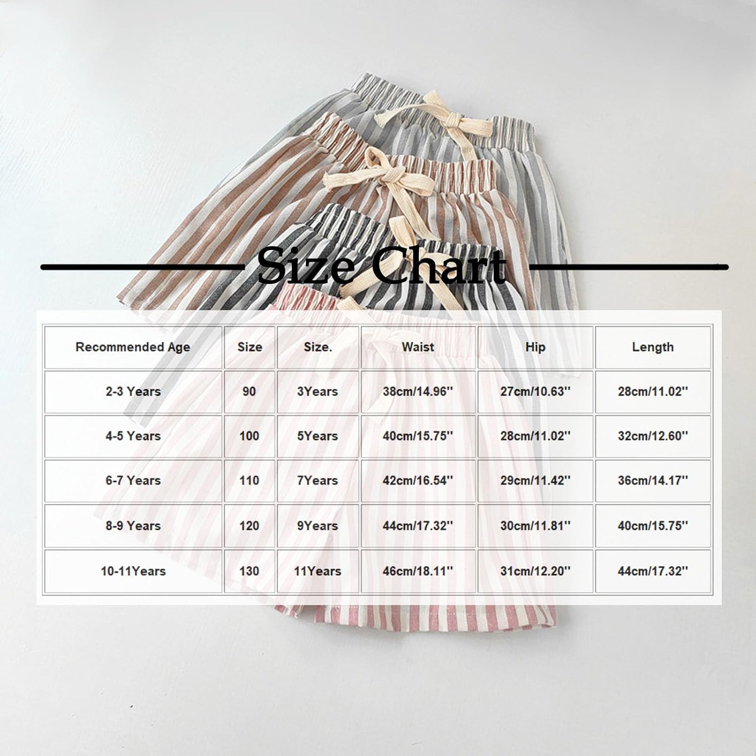 Girls Boys Linen Shorts Summer Striped Beach Resort Teen Girl Elastic High Waist Casual Shorts Outfits with Pockets