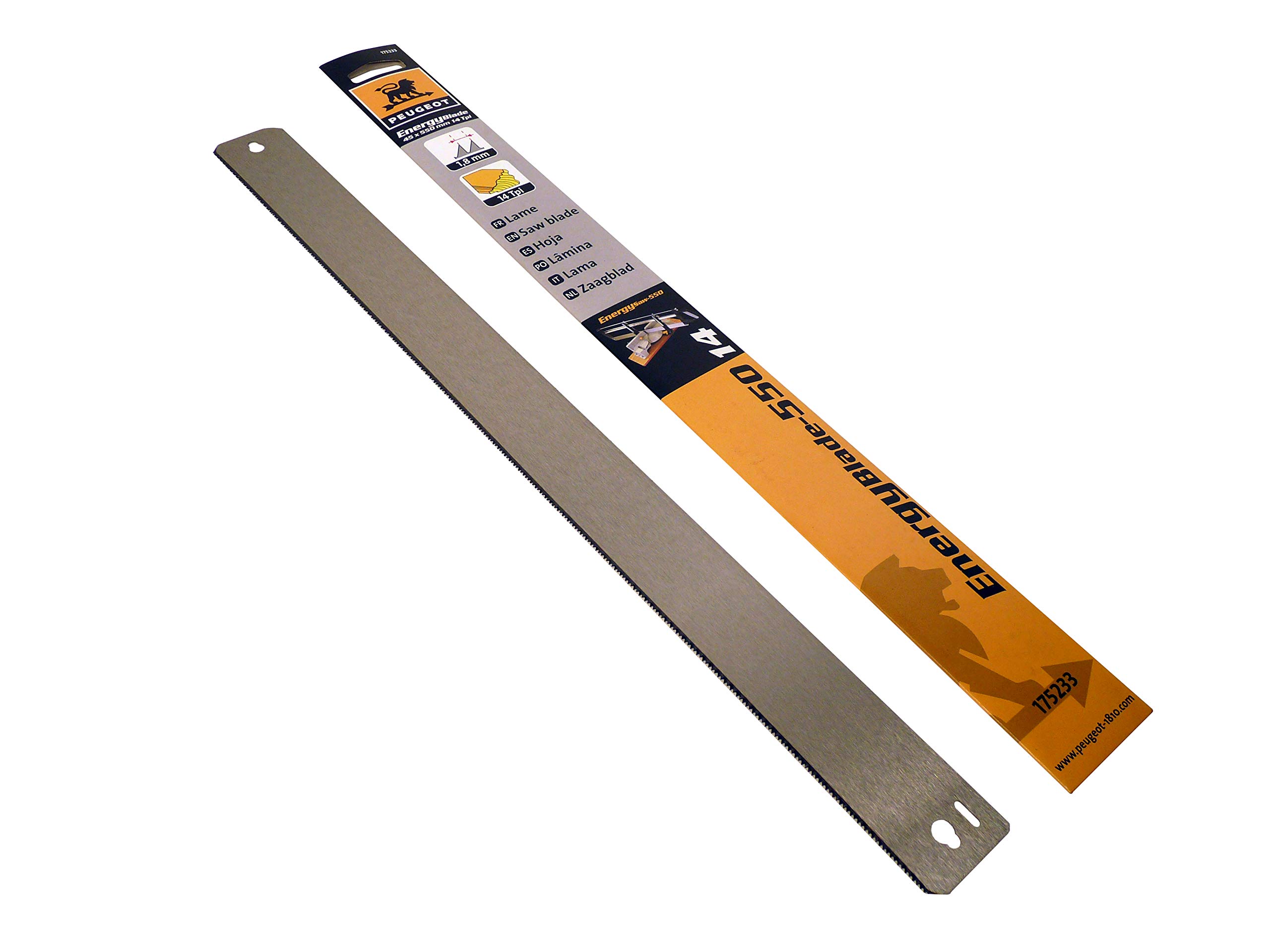 Peugeot 175233 Lame pour scie à onglet manuelle 550 mm Bois coupes fines 14 TPI 550 mm